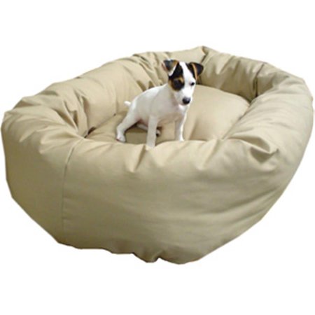 MAJESTIC PET 52 in. Extra Large Bagel Bed- Khaki 788995611554